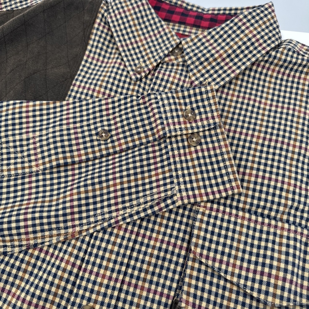 Braeval Artemis Shirt Tiera Fabric Bold Gun Check Heavier Weight Men's‎ M